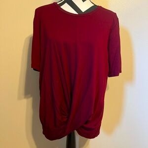 Maroon Knot-Front Top Size L